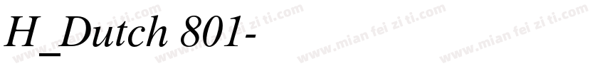 H_Dutch 801字体转换